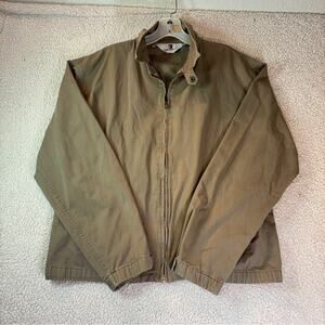 VTG Norsport Khaki Cotton Harrington Jacket 80s Made in Singapore Large Workwear